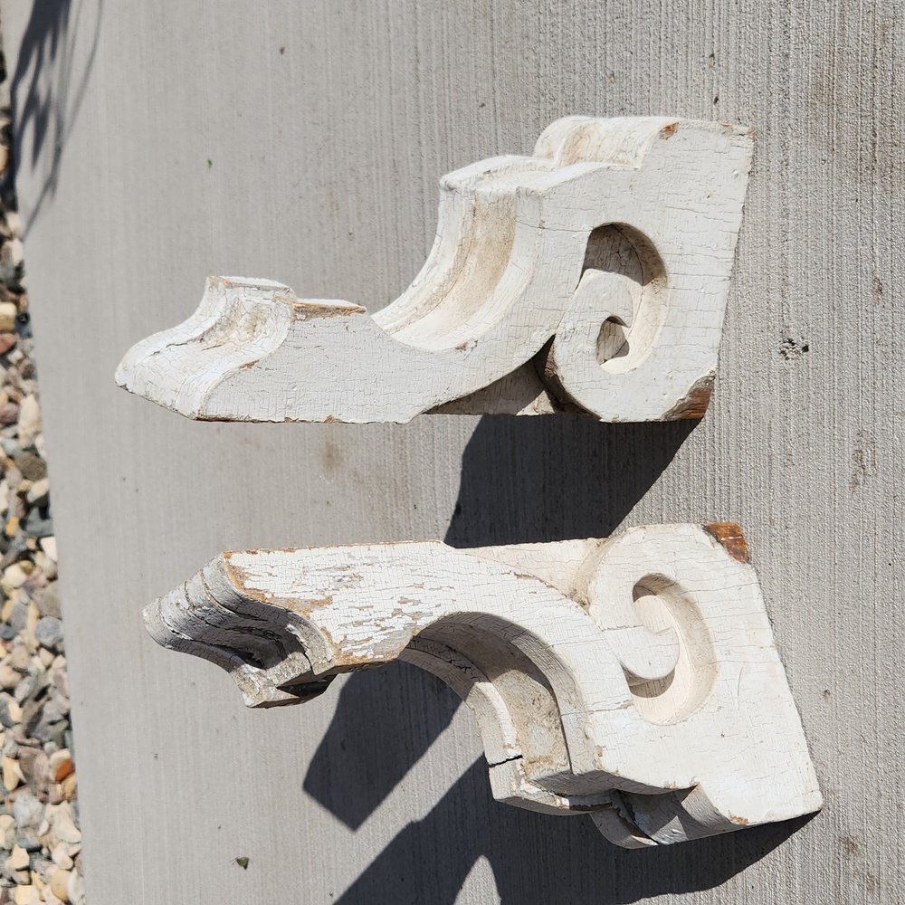 Antique house corbels, Orginal paint